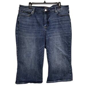 NYDJ Wide Leg Pedal Pusher Jeans Womens Size 16W Seline Denim Capri Cropped